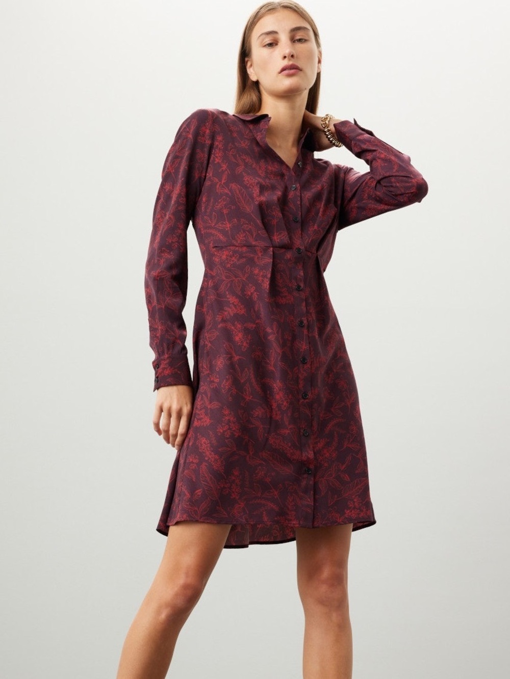 Thakoon Red Floral Shirt Dress size 14